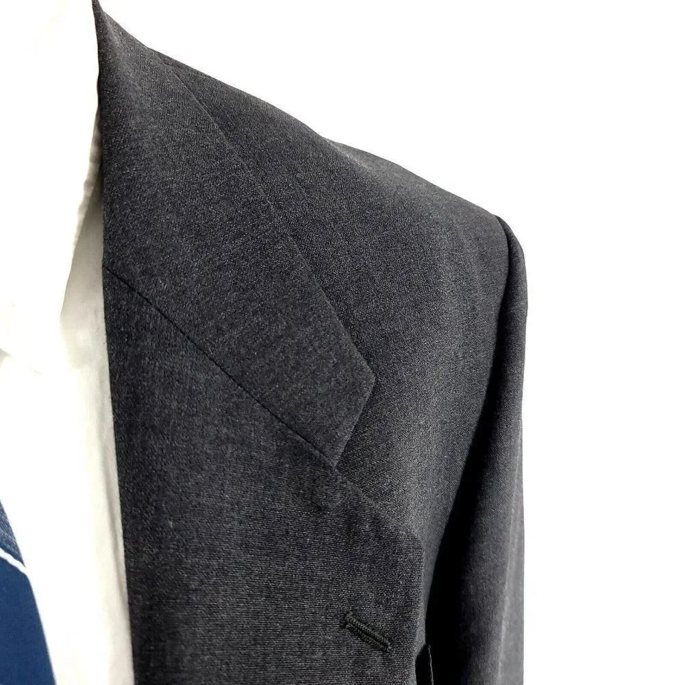 DAMAGED Alexandre London Of England Savile Row Wool 2 Button Blazer‎ 44L Gray